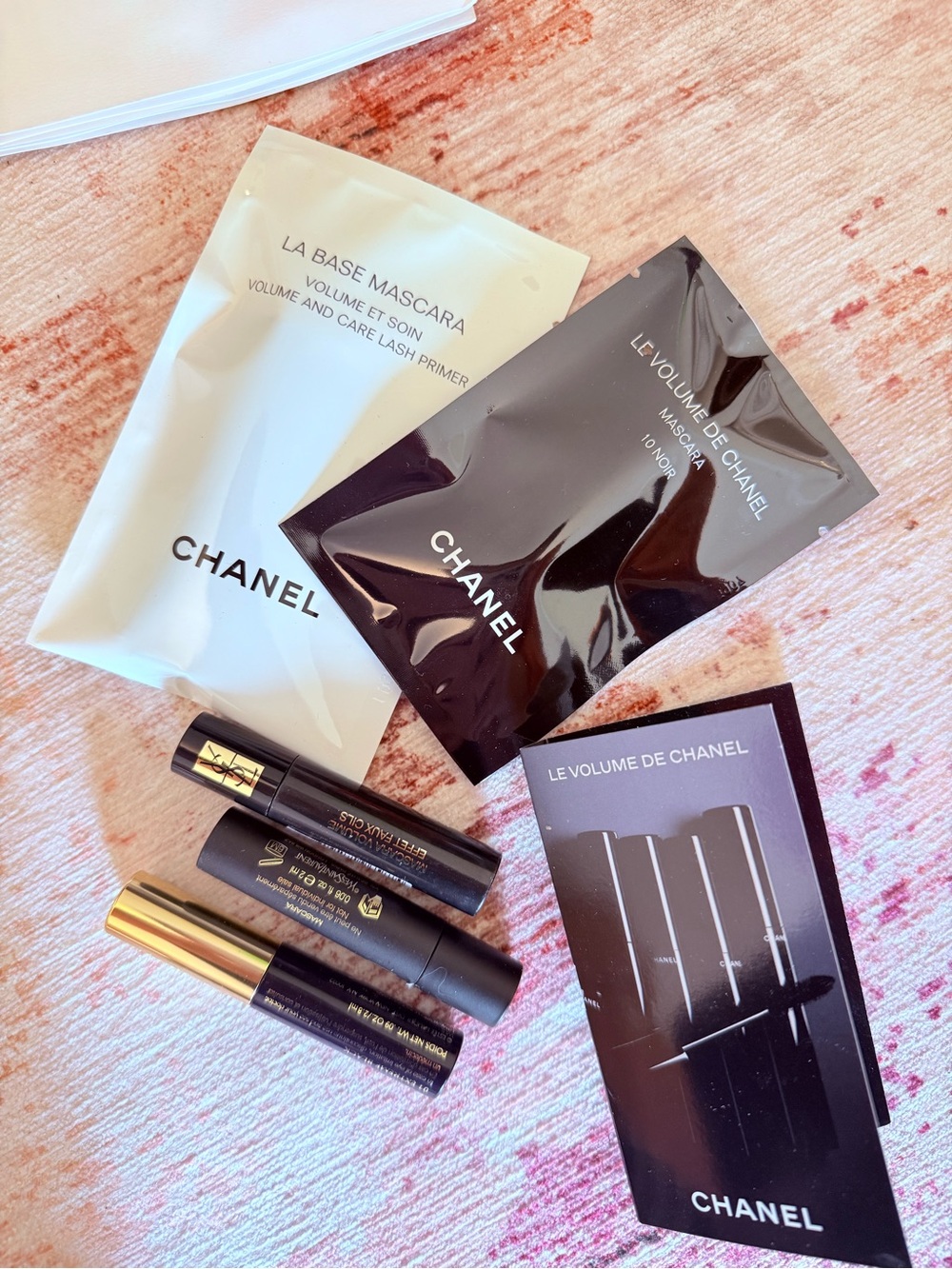 CHANEL, YSL, Estee Lauder Lash Primer & Mascara Sample Set - Black & White